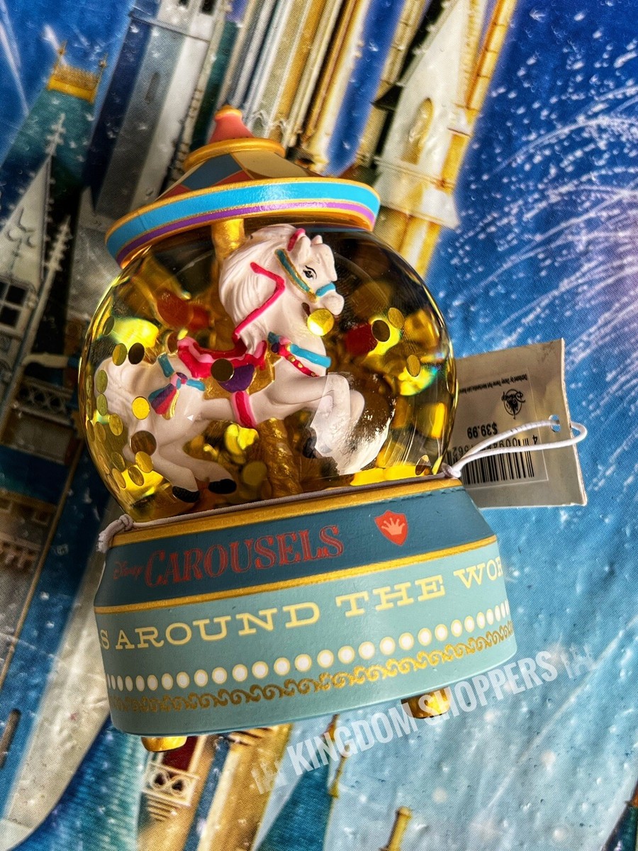 2022 Disney Parks Carousels Around The World D23 Mini Snow Globe