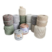 Lot of 15 Aunt Lydia's Crochet Thread 10 Used Unused Assorted Colors Knit READ