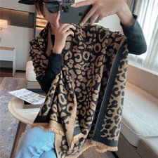 Imitate Cashmere Long Scarf Women Leopard Shawl Stole Winter Kerchief 180*65cm