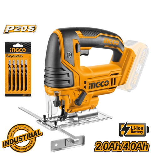 INGCO Jig Saw 20V Cordless Lithium Safety Cover Wood Metal Cutting With 5 Blades - Picture 9 of 11