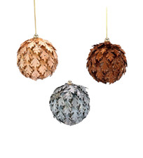 Katherine's Collection Set of Three Metalic Look Leaf Ornaments 11-711301