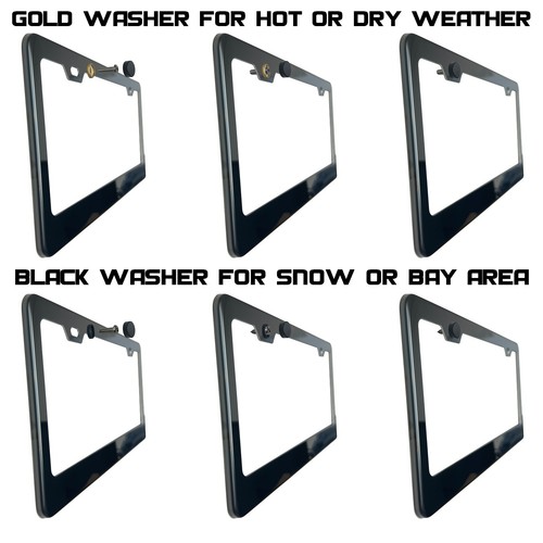Matte Black Fit Maserati License Plate Frame with Mounting Hardware and Cover - Foto 3 di 3