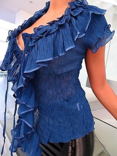 Moni & Co Original Designer Decollete Blouse Blue L/XL - Bild 5 von 7