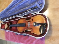 KARL HERRMANN 1/2 GERMAN VIOLIN 1966 STRADIVARIUS COPY, WITH BOW ROTH CASE