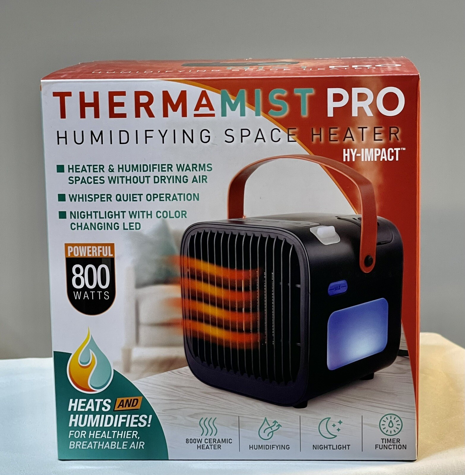 HY IMPACT 800-Watt Convection Compact Personal Indoor Electric Space Heater  Mist | eBay