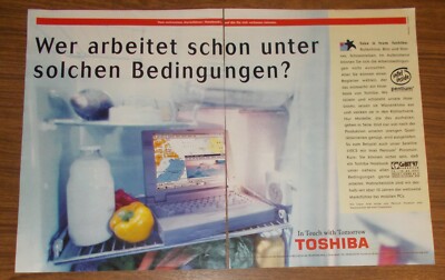 Rare Advertising TOSHIBA SATELLITE 110 CS Notebook Portable Computer 1997