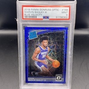 2018 Panini Donruss Optic Marvin Bagley III #168 BLUE VELOCITY PSA 9