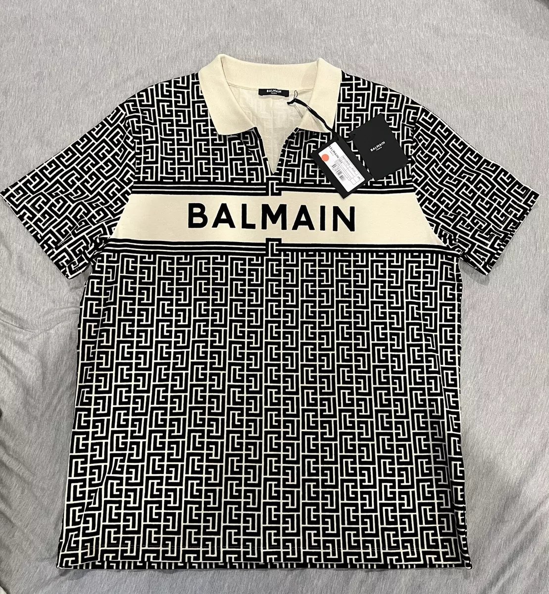 Balmain Men's Monogram Scarf Print Shirt