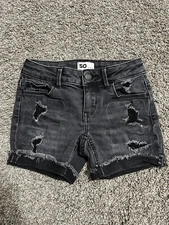 SO Brand Denim Shorts Sz 7 Adj Waist