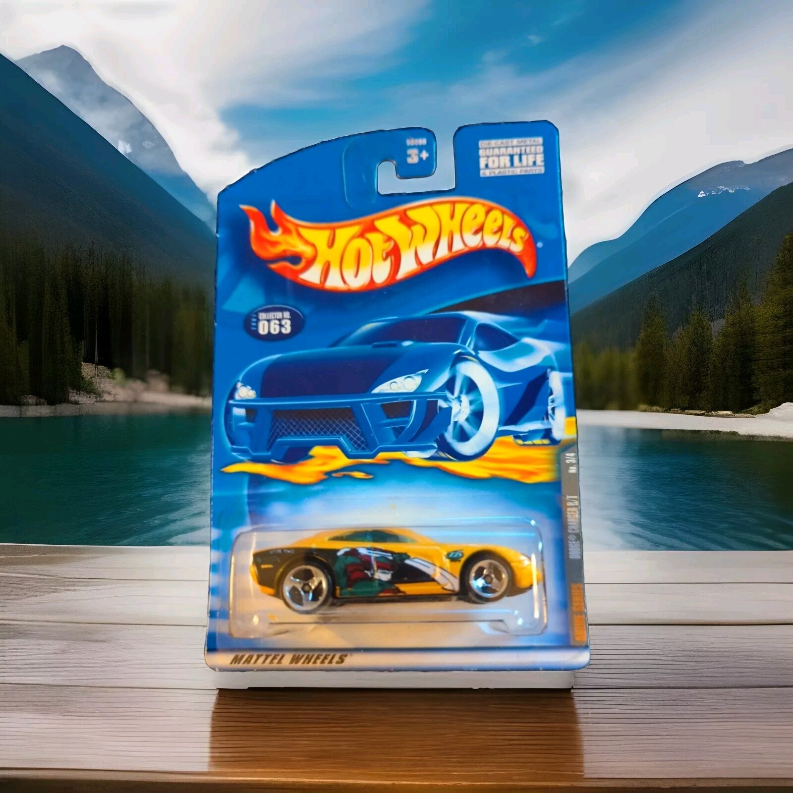 2001 Hot Wheels #63 Anime Series 3/4 DODGE CHARGER R/T Yellow w/Chrome 3 Spokes