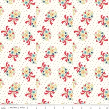 1/4 Yard 9x42 Riley Blake "Vintage Happy 2" Bouquet Cloud Lori Holt Quilt Cotton