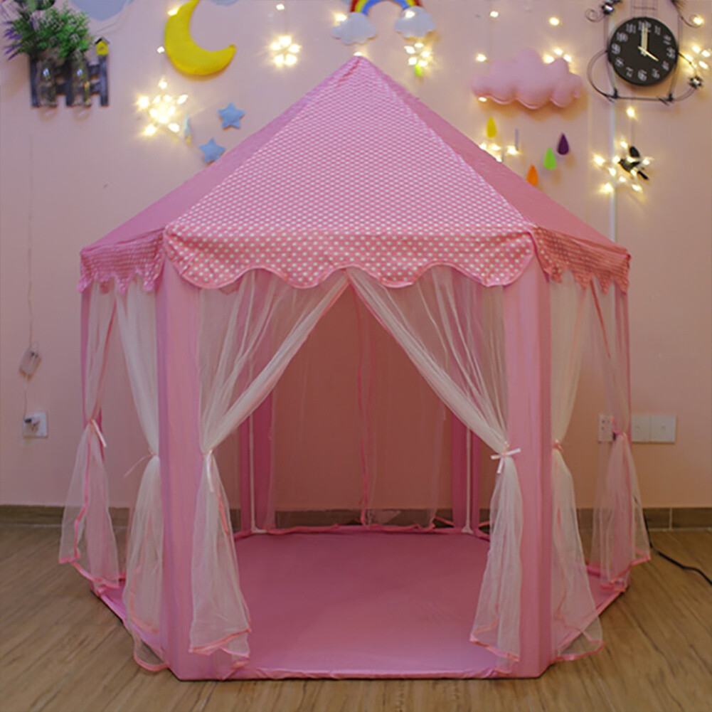 Hex Childrens Kids Pop Up Play Tent Girls Playhouse In/Outdoor Princess  Castle