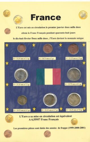 8 pièces EURO - FRANCE - 1999-2000-2001 - Série - FDC -  (Sous vide) 