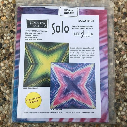 Timeless Treasures Hand Dyed Cotton Fabric Panel SOLO B108 Pink 44" x 44" Square