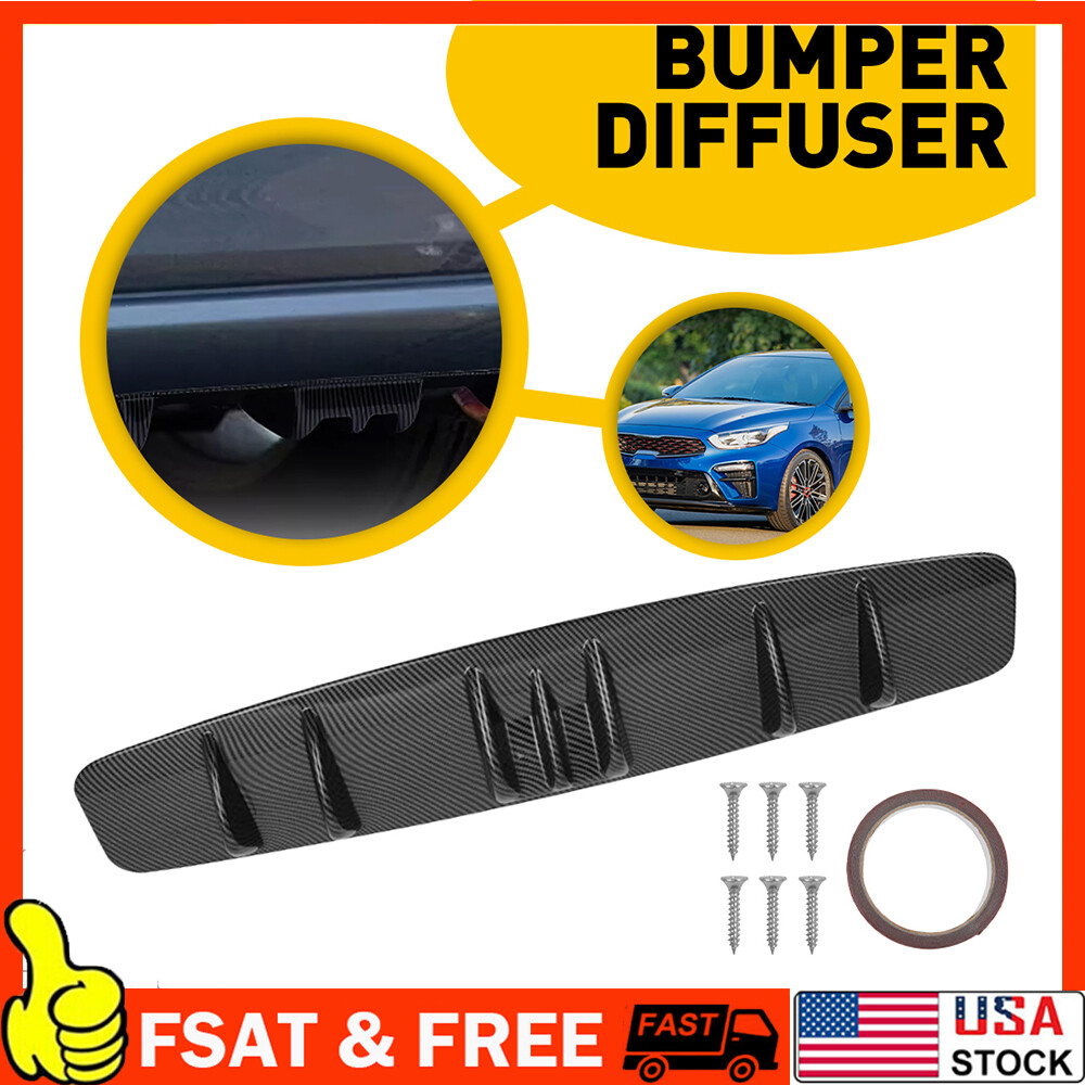 Acura TLX Black Carbon Fiber Shark Fin Rear Bumper Diffuser Spoiler