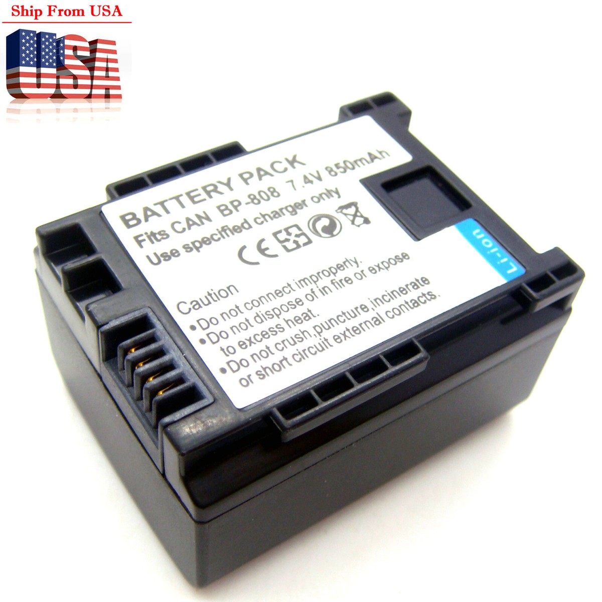 USA Battery For BP-807 Canon VIXIA HF M41 HF M46 HF M300 HFM300 HF
