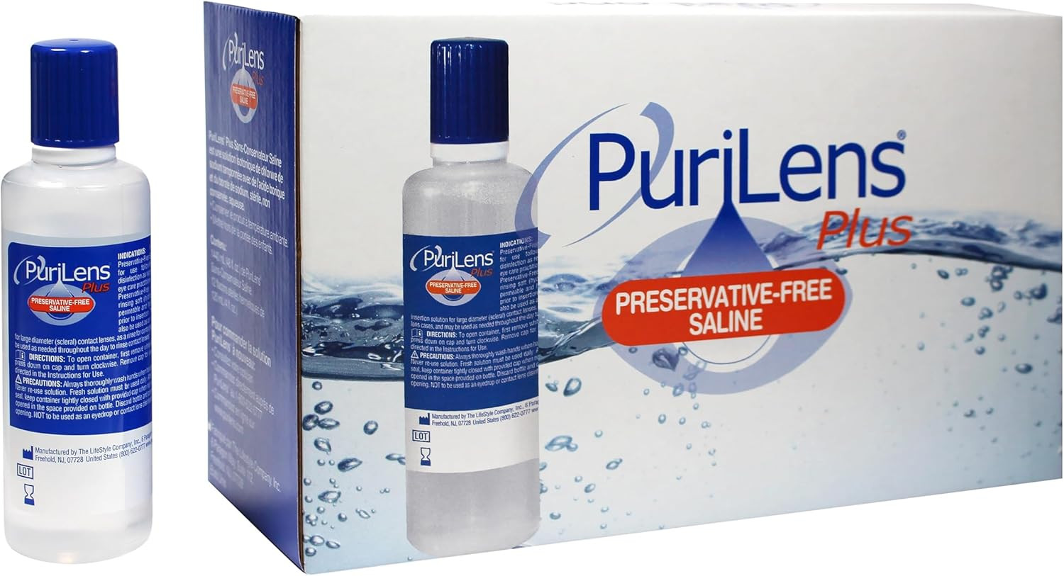 Purilens plus Preservative-Free Contact Lens Saline 120Ml (4 Fl. Oz.) 12 Pack