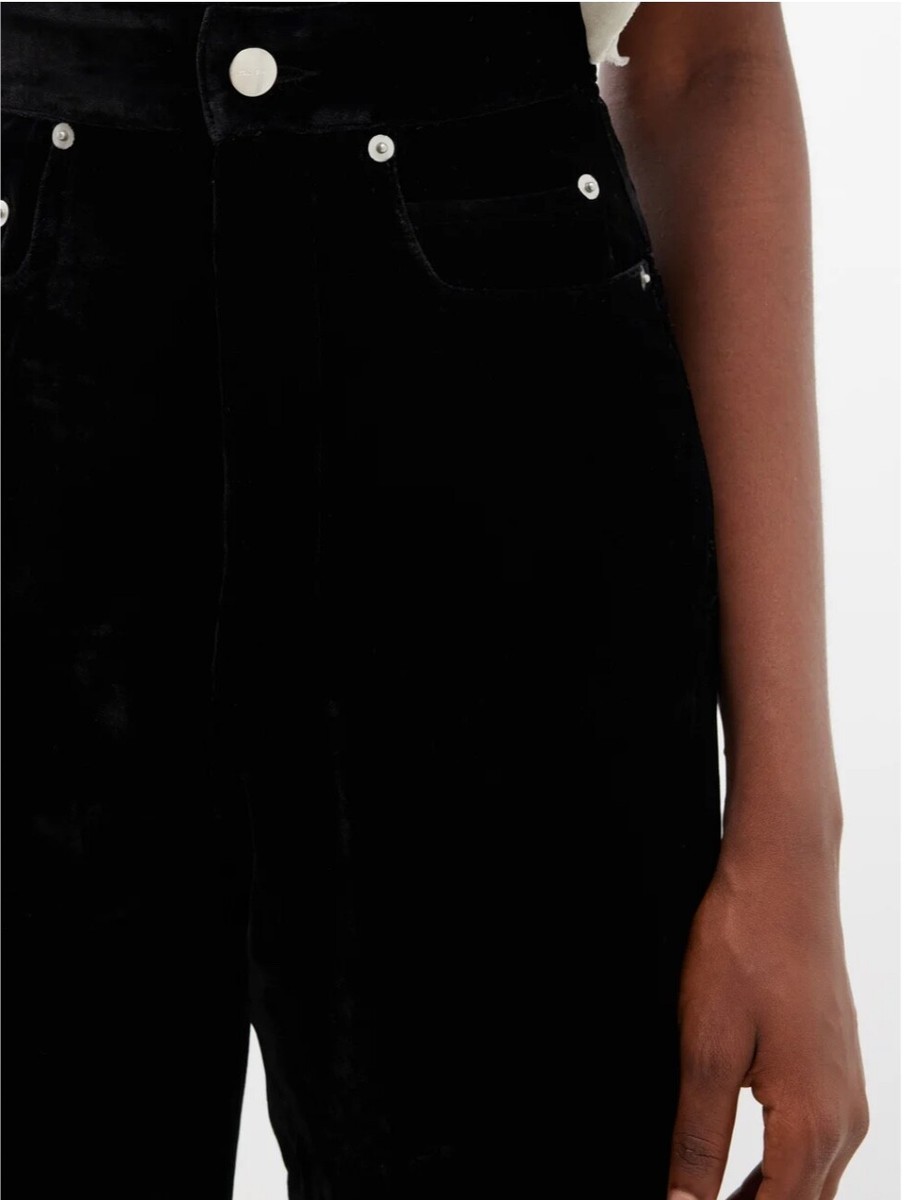 RICK OWENS Bolan high-rise velvet bootcut trousers Size 29