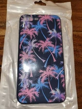 Palm Trees Pink & Blue Silicone Cell Phone Case Cover