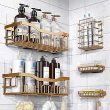 EUDELE Shower Caddy 5 PackAdhesive Shower Organizer for Bathroom Storage&Home...
