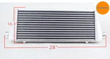 28"x10" Universal Aluminum Intercooler Turbo Front Mount  2.25" I/O Tube & Fin