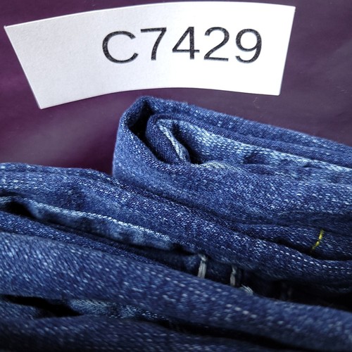 Pantalones de mezclilla antiguos remaches para mujer tiro medio rectos azules talla 36 - Imagen 12 de 12
