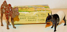 Old BRITAINS Lead, 1950s Zoo Series, Baby Camel Tapir, 2 Piece Boxed Set 9006