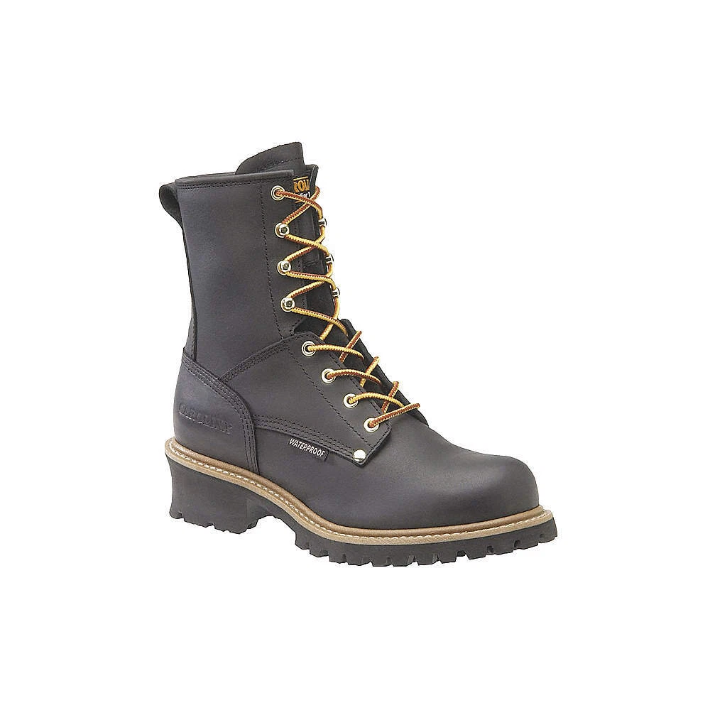 CAROLINA SHOE CA9823 Logger Boot 9 D Black Steel PR