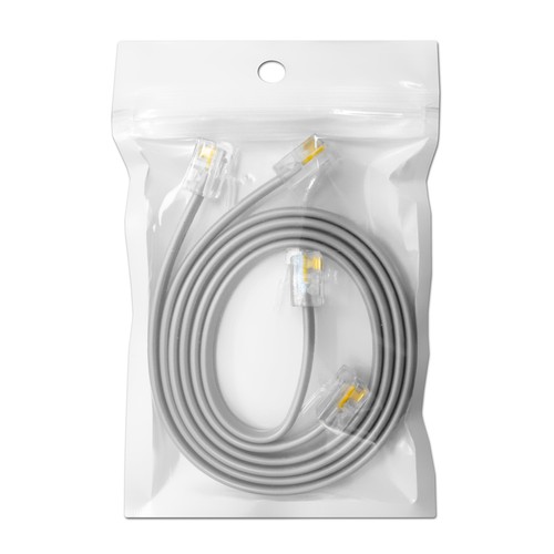 ( 2 Pack ) Short Telephone Cable RJ11 Phone Line Cord. 5, 6, 8, 12, 18