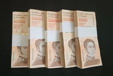 500 pcs x Venezuela 50000 Bolivares banknotes-2019 issue - CIRCULATED bundle