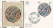 Enveloppe 1er jour Message de Paix A G A M PARIS 01 PEROUGES