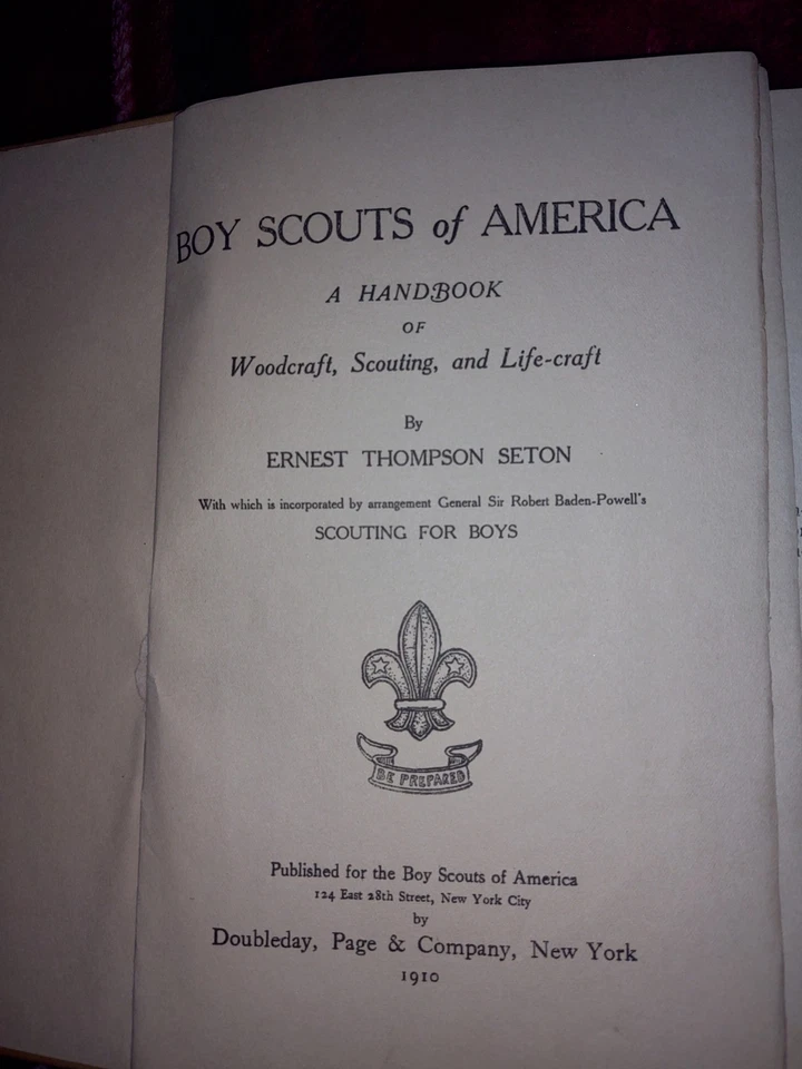 Boy Scout of America 1910 edição original manual capa dura 4ª variação - Imagem 4 de 4