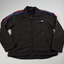 Bmw Jacket Mens Xl Black Nylon M Stripe Windbreaker Full Zip Racing Motorsport Bmw Jacket Mens Xl Black Nylon M Stripe Windbreaker Full Zip Racing Motorsport