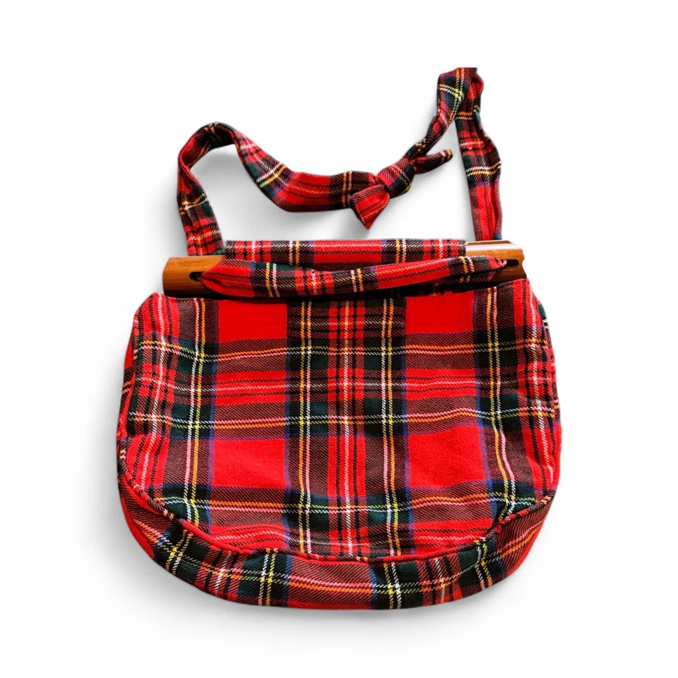 Cartera vintage Smith Bermuda Royal Stewart tartán, ambiente preppy y navideño  Foto 3 de 4