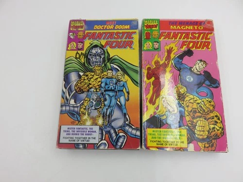 Vintage Fantastic Four Meet Doctor Doom Menace Of Magneto VHS Lot Marvel Video