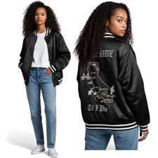 Kendall & Kylie Black Satin Bomber Jacket Wes...