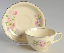 Homer Laughlin  Fluffy Rose 1  Cup & Saucer 221503