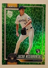 2026 Topps Series 1 Green Parallel Rookie Jacob Misiorowski #10 Brewers Baseball