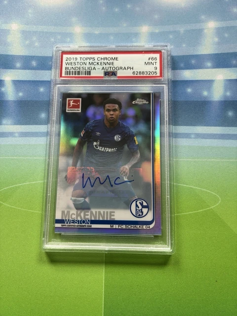 2019-20 Topps Chrome Bundesliga Auto Weston McKennie Schalke 04 PSA 9