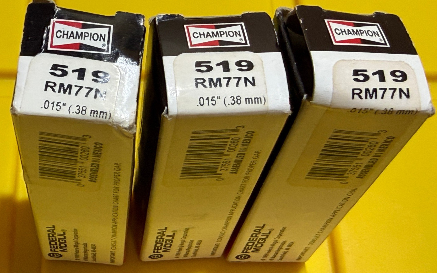 RM77N - Spark Plug Champion Copper Plus - 519 Lot of 3 Spark Plugs