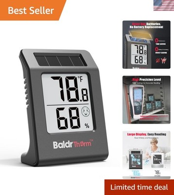 Easy-Read Solar Hygrometer with Comfort Indicator - Baby Room Essential, Black