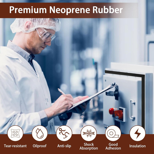 Neoprene Rubber Strips, 1/2" Wide X 1/16" Thick X 115" Long Adhesive Solid Rubbe - Picture 5 of 12