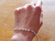 Moissanite DREAM Cluster 925 Sterling Silver Tennis Bracelet 7.5 inches/19.5 cm.