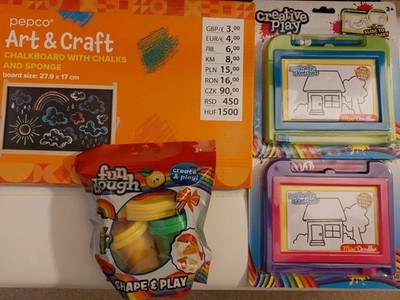 Kreidetafel Kunst & Bastelset/Magnetische Skizze Mini Kritzeln/Spaß Teig Form & Spiel