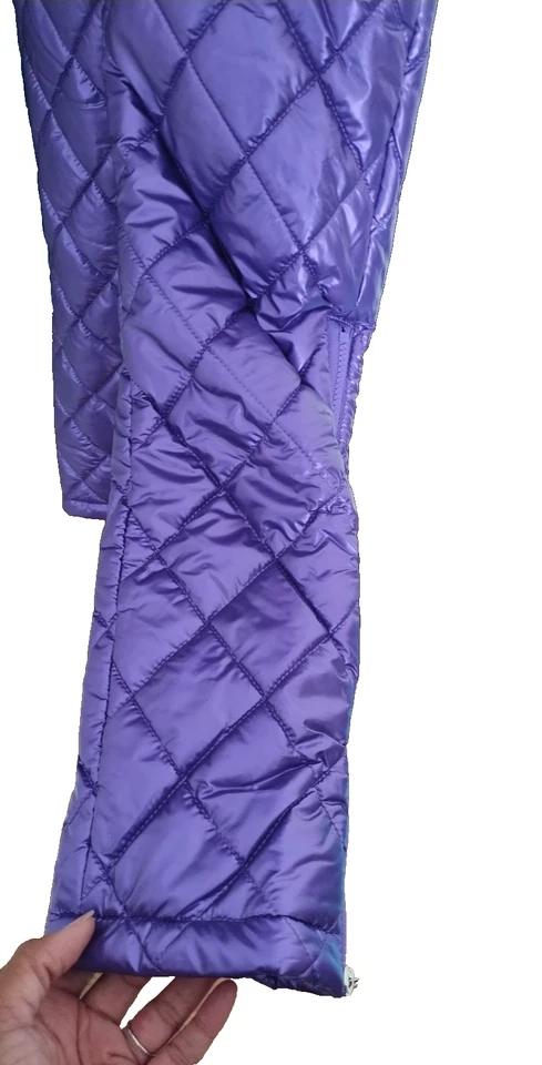 NOVO Terno Feminino Pequeno Violeta de Esqui ou Neve com Pele Removível e Cinto Presentes de Natal - Imagem 2 de 4