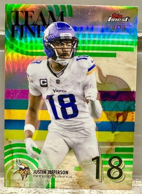 JERSEY NUMBER MATCH! 2025 Topps Team Finest Justin Jefferson Green 18/75! VIKES!