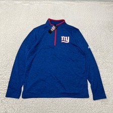 New York Giants Sweatshirt Men Large Blue Therma Fleece Football NFL Majestic