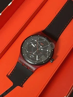 Swatch Sistem51 Red And Black Watch Automatic New Box And Papers - Image 1 of 4
