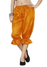 Golden Women Satin Victorian Bloomers Gothic Renaissance Pantaloons Fancy Dress
