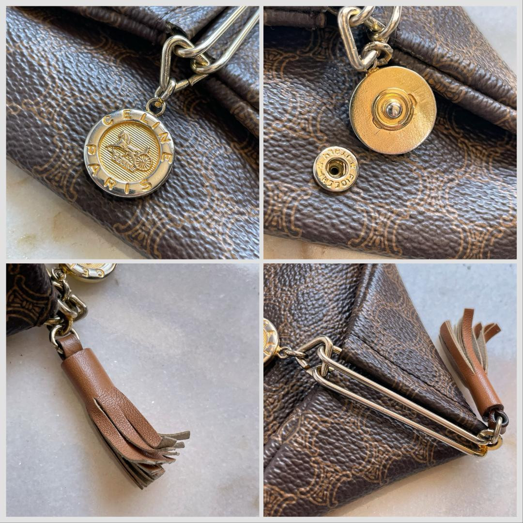 Celine Things Macadam Triangular Coin Case Brown … - image 9